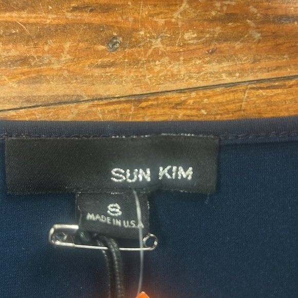 NWT Navy Long Sleeve Flowy Dress - Sun Kim - Picture 3 of 5